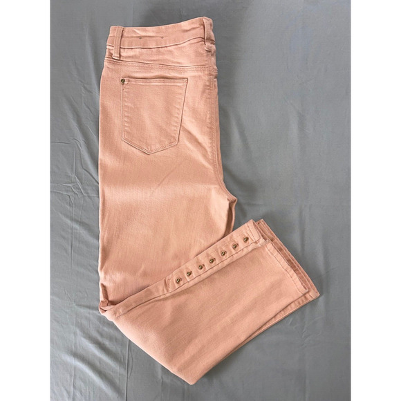 Chico's Pants - Chico's So Slimming Girlfriend Slim Leg Ankle Jeans w/ Studded Cuffs. 12R, EUC!!